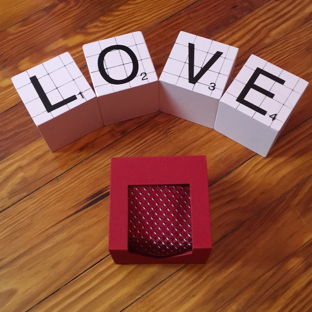 Croft & Barrow Red With Black & Silver Design Tie